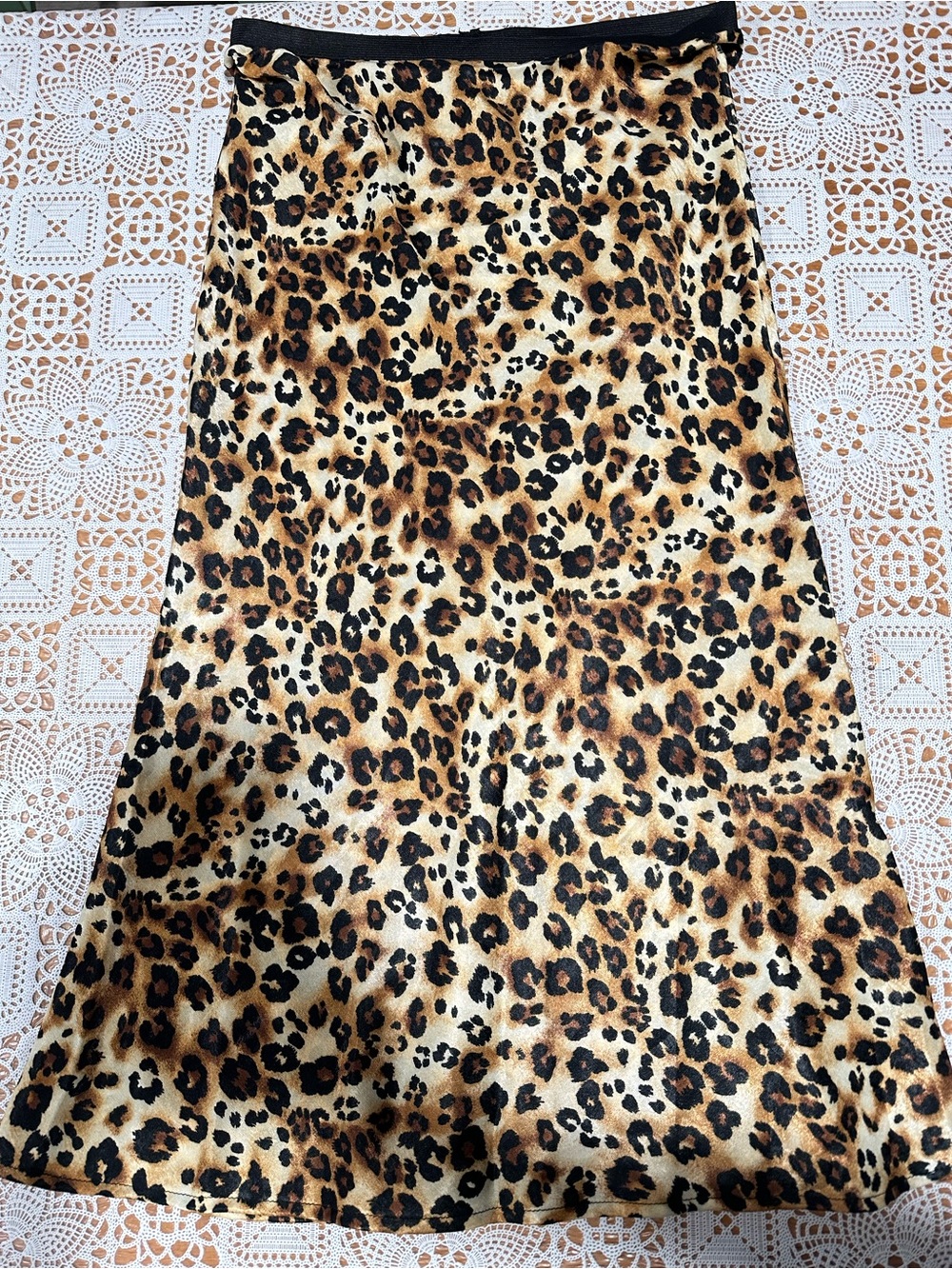 Y2K Final Touch Leopard Print Midi Skirt Women’s Medium Made In USA Animal Print